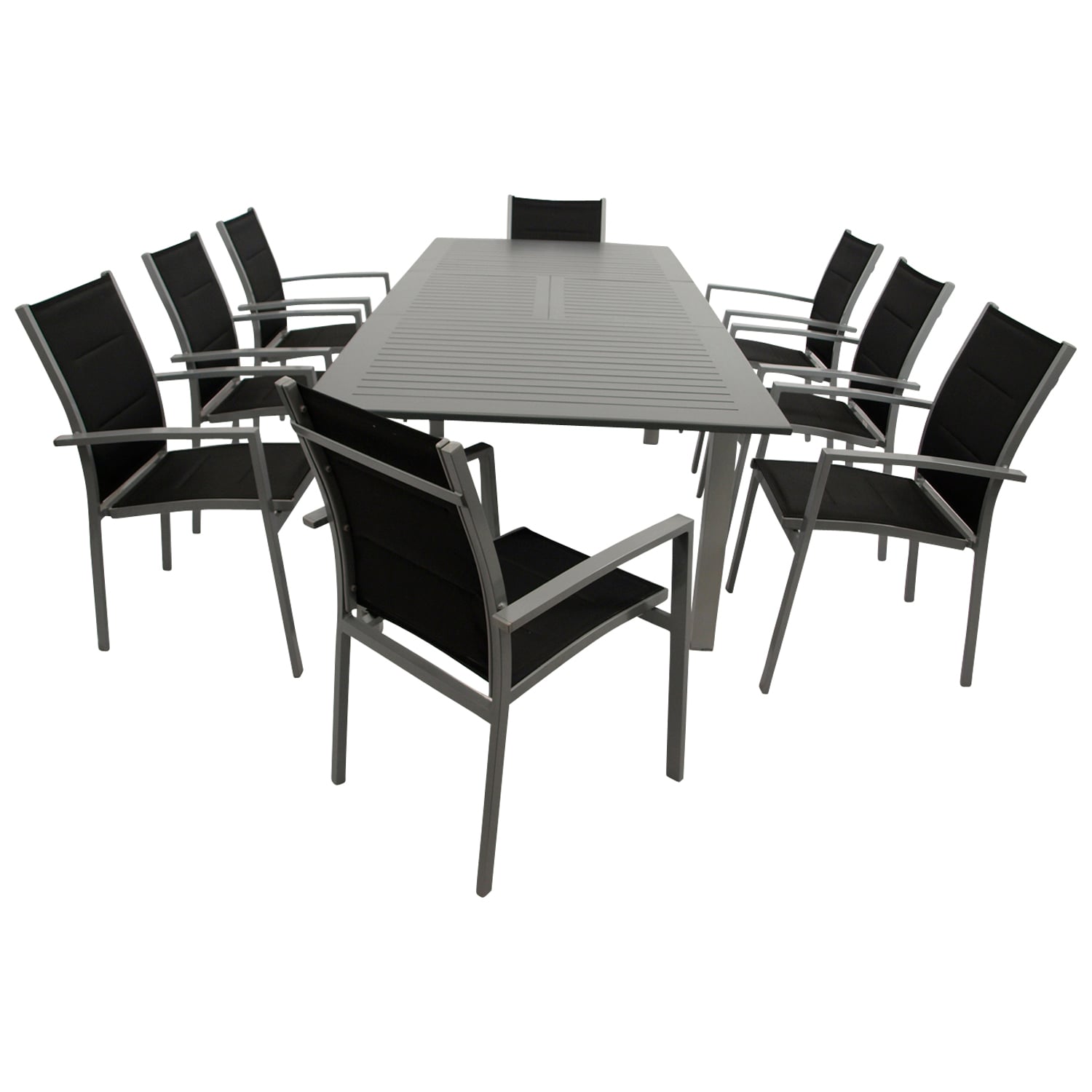 Garnitur 9-teilig, Ausziehtisch, Aluminium/Textilene bei leitermann.de günstig kaufen Garnitur 9-teilig, Ausziehtisch, Aluminium/Textilene