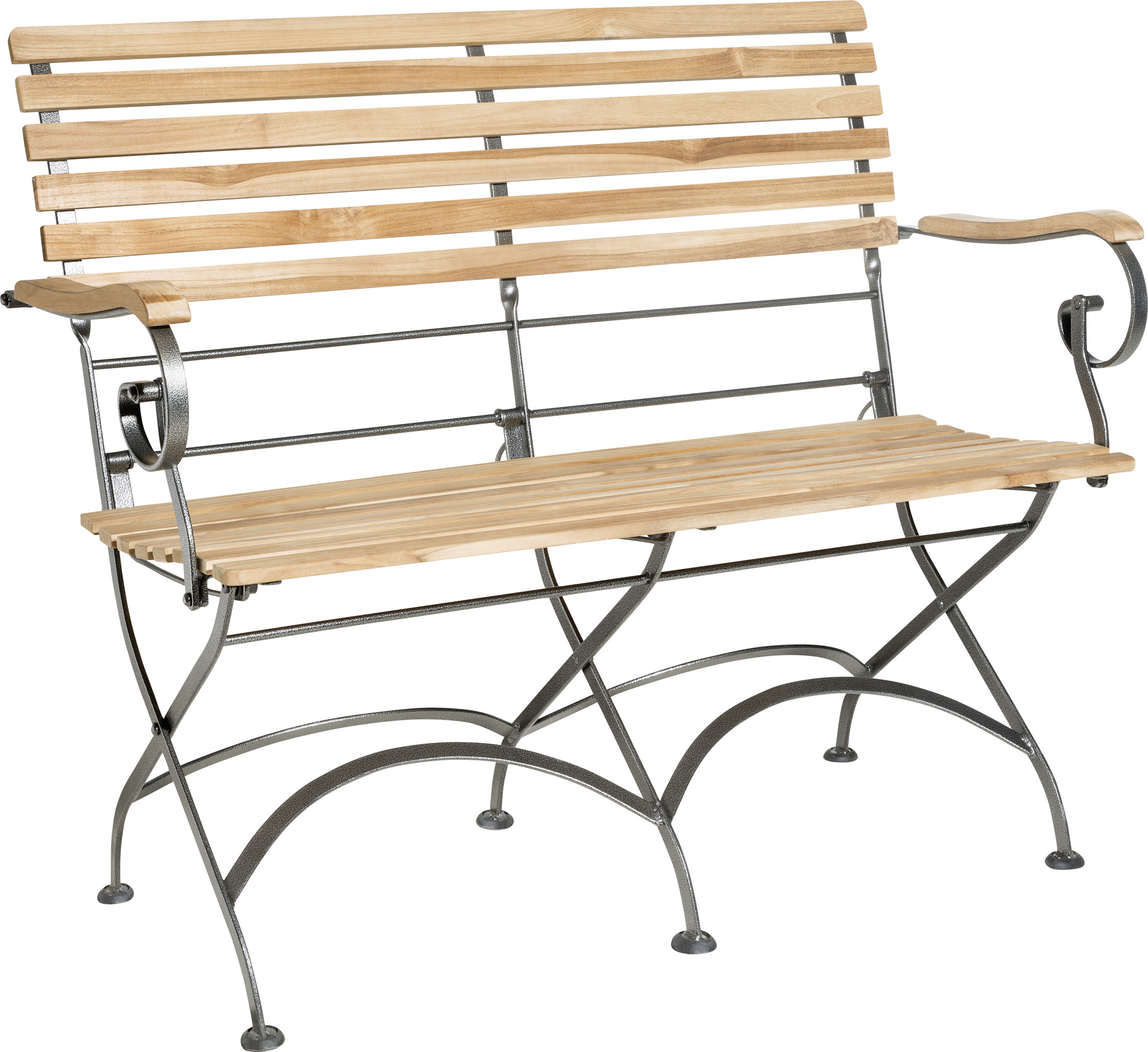 2-Sitzer Biergartenbank Bari mit Armlehnen