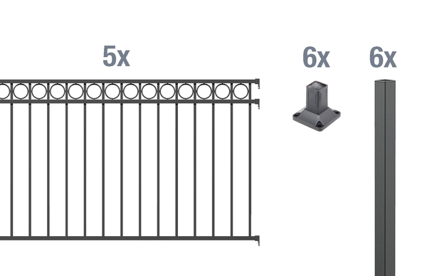 Grundset Zierzaun Circle 10m