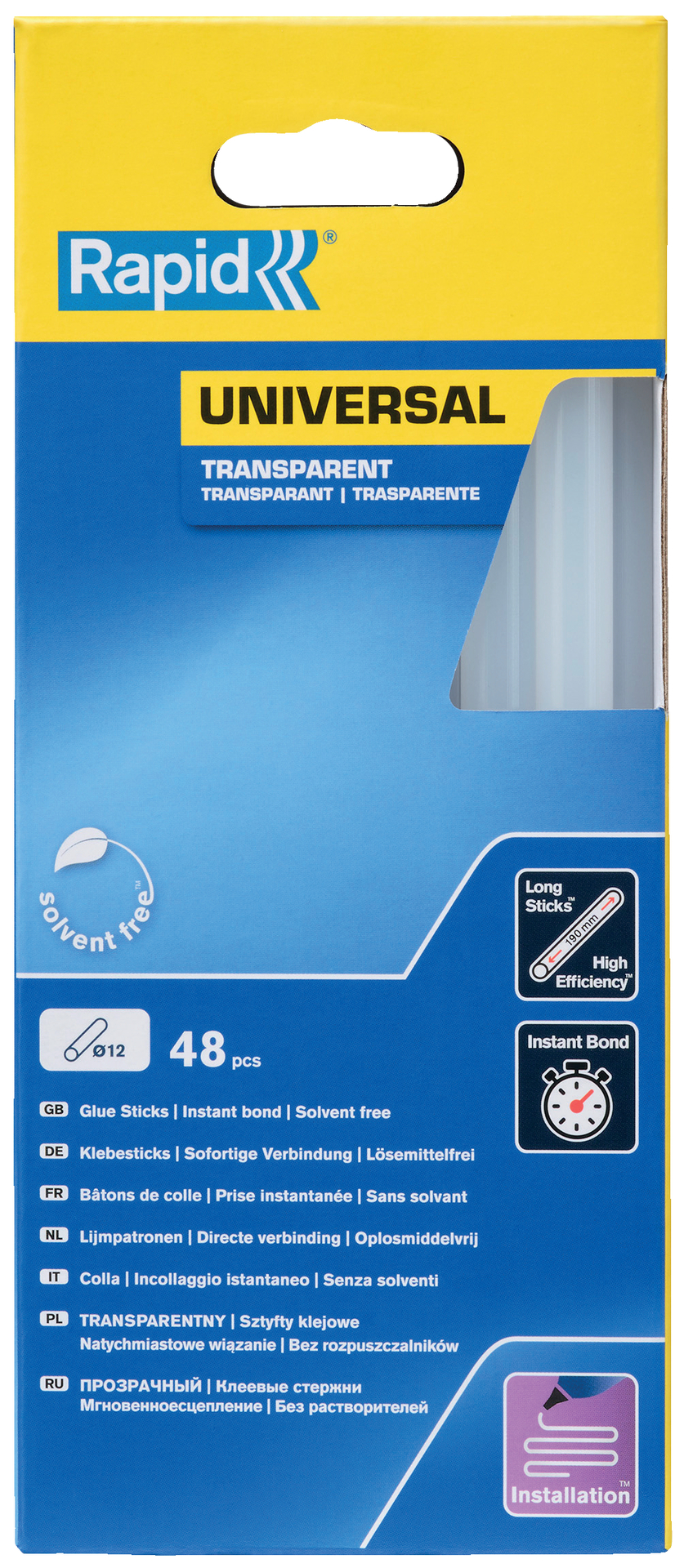 Klebesticks universal transparent, 48 Stück