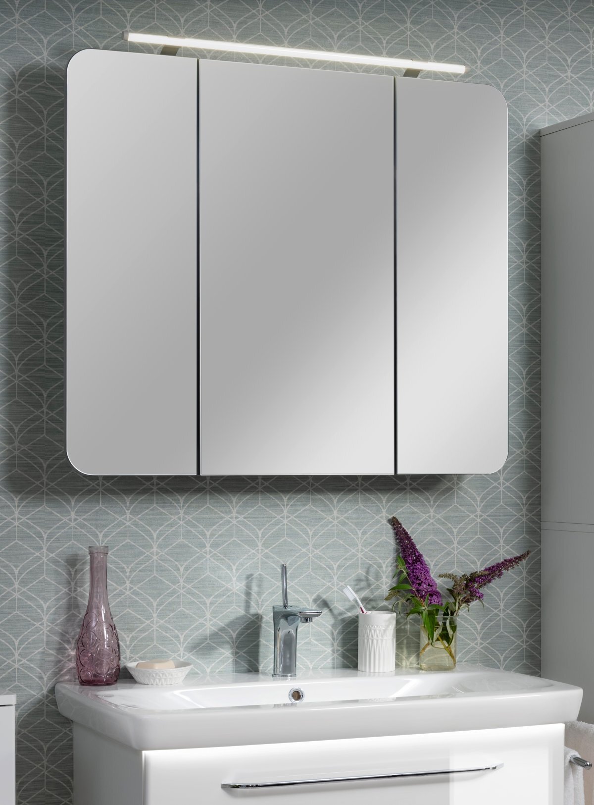 MILANO Spiegelschrank, 3Türen, LED-Leuchte