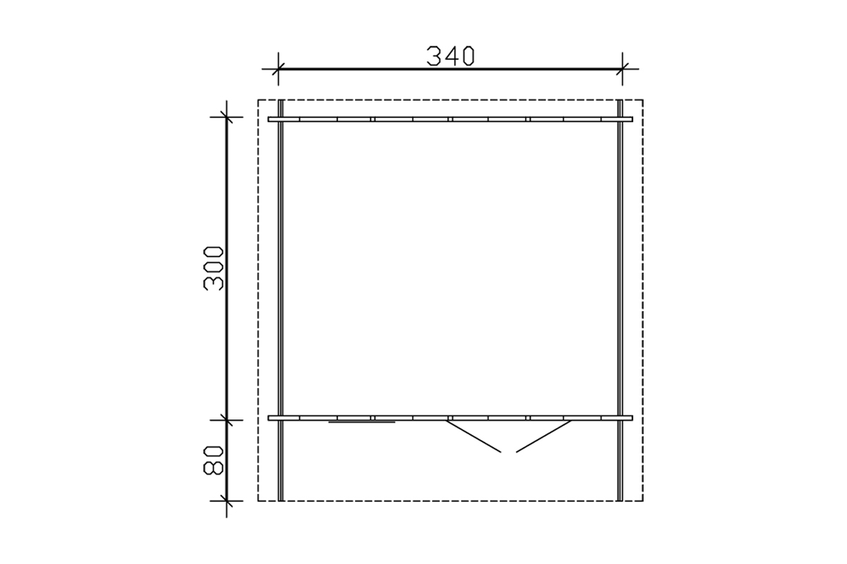 Gartenhaus Langesund , mit Vordach 80cm natur