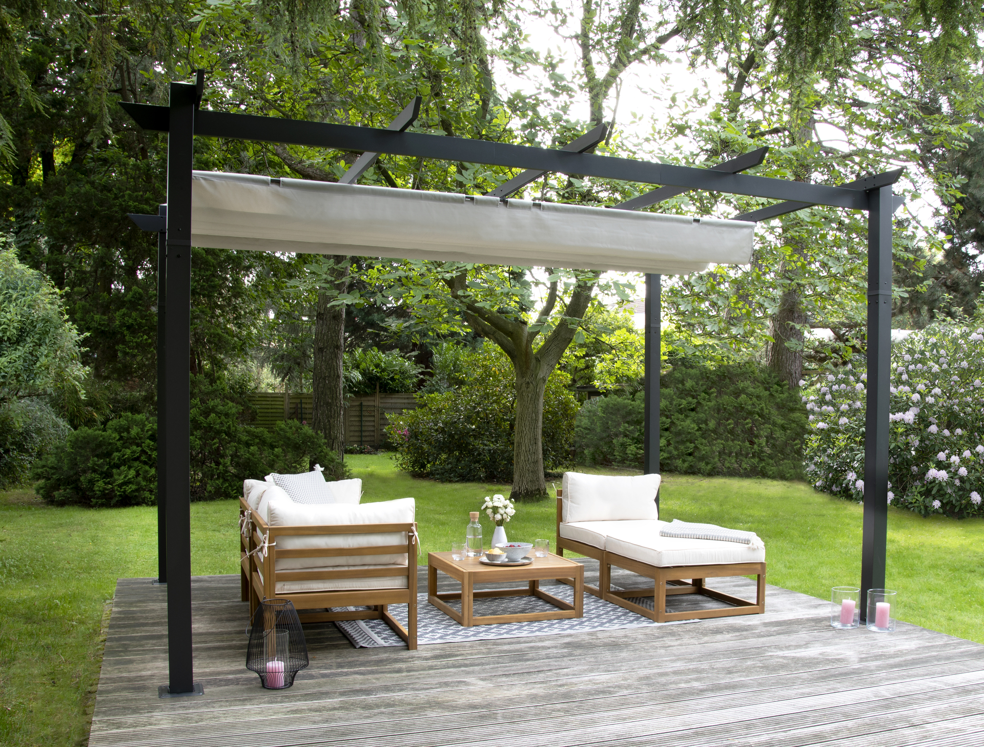 Pergola Pavillion anthrazit 3x4m bei leitermann.de günstig kaufen Pergola Pavillion anthrazit 3x4m
