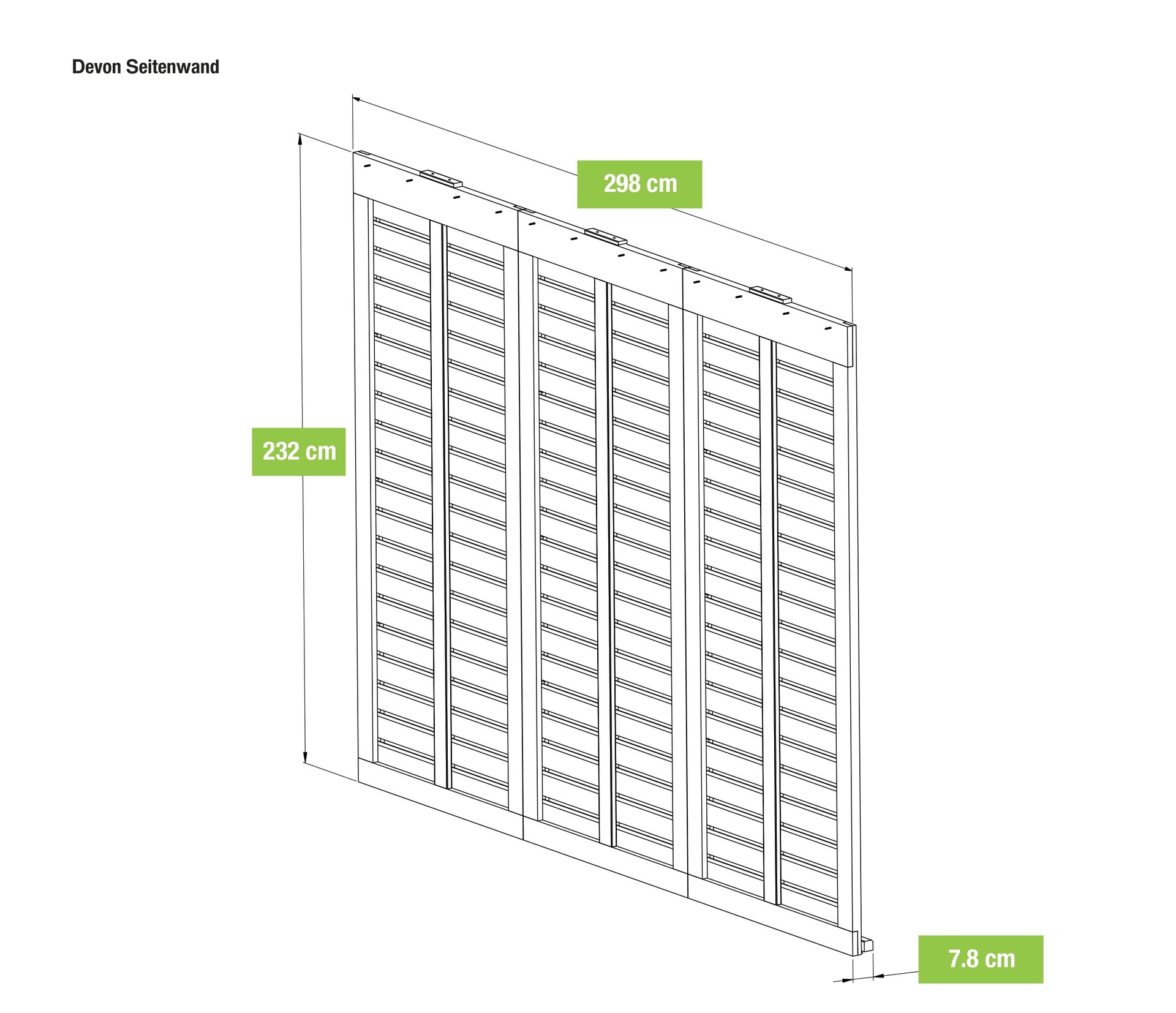Seitenwand Holzpavillon Devon 12x12 und 12x14 bei leitermann.de günstig kaufen Seitenwand Holzpavillon Devon 12x12 und 12x14
