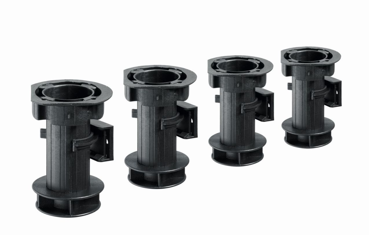 Sockelverstellfuß-Set 100 – 120 x Ø 25 mm Kunststoff schwarz