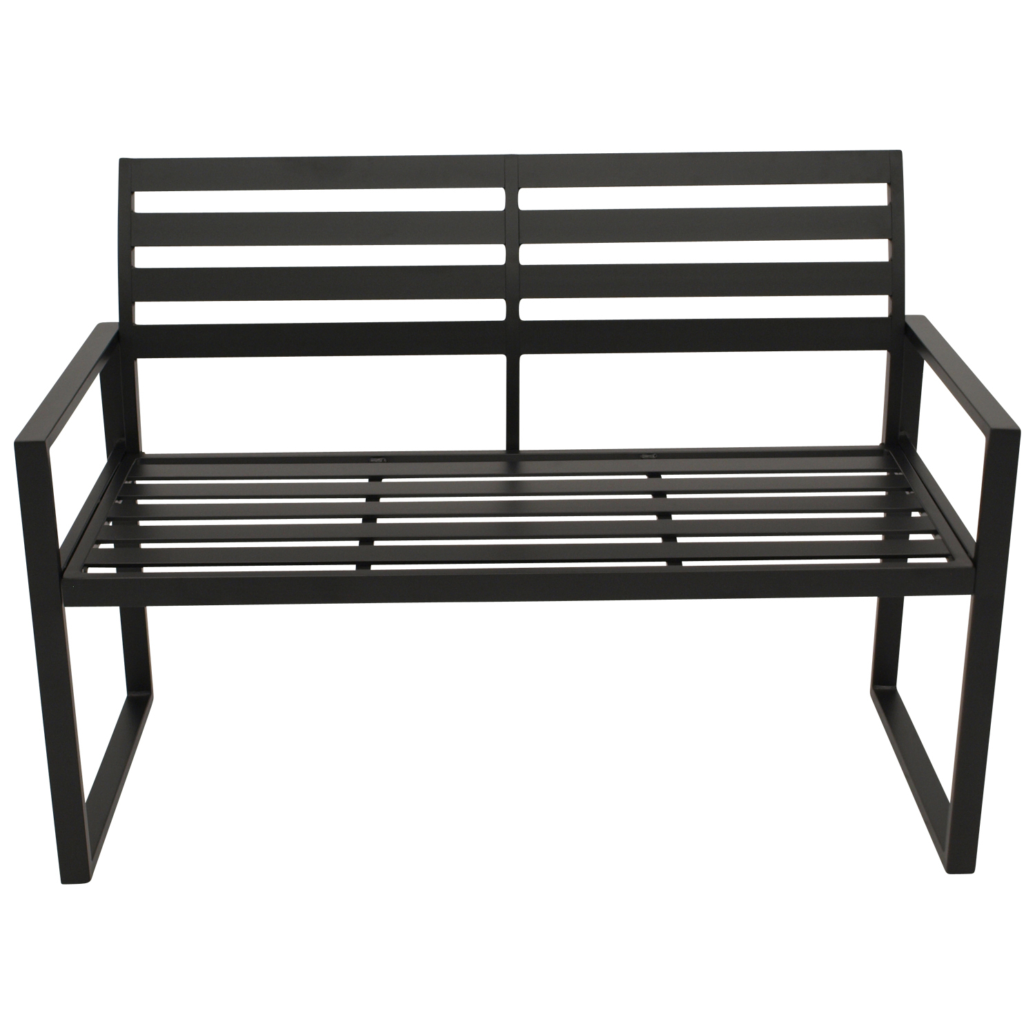 Bank Aluminium 2-Sitzer, schwarz