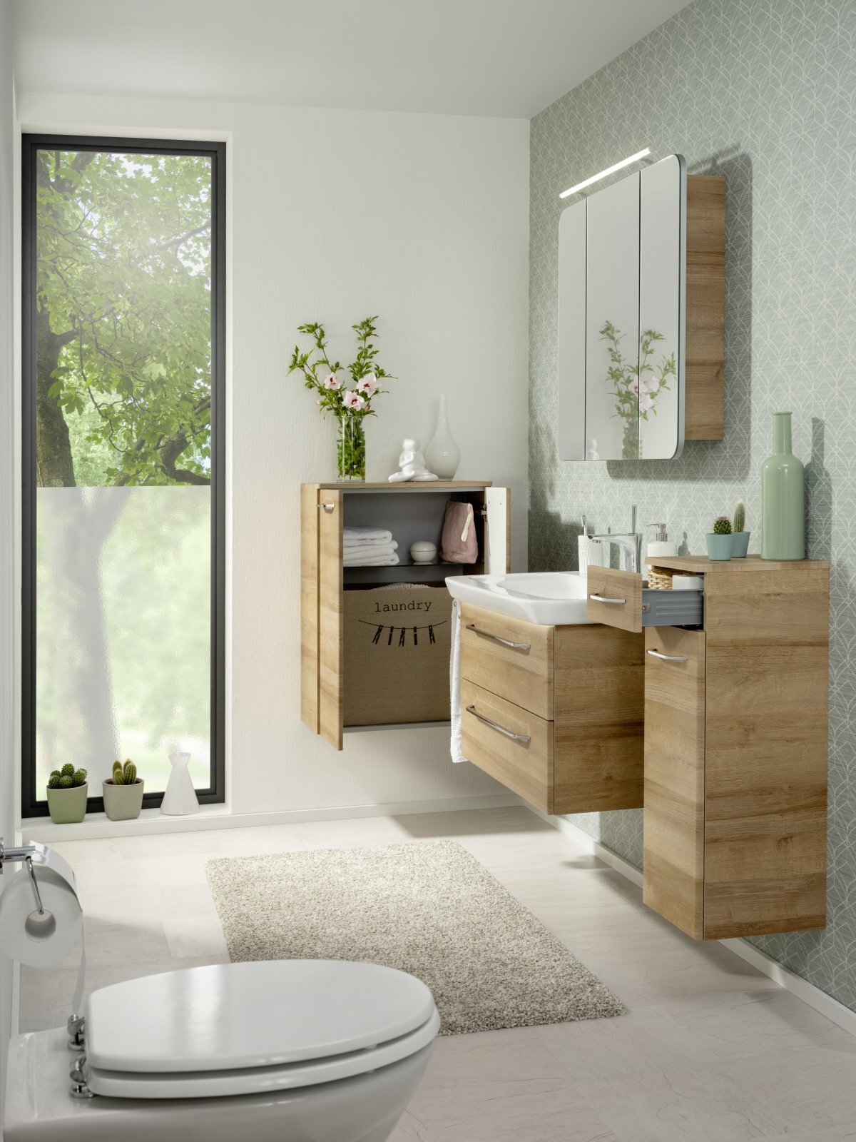 MILANO Keramikwaschtisch weiß