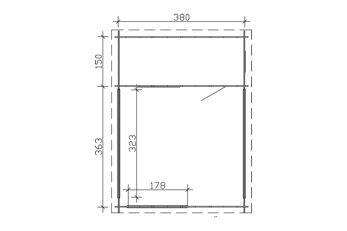 Gartenhaus Alicante mit Abstellraum natur