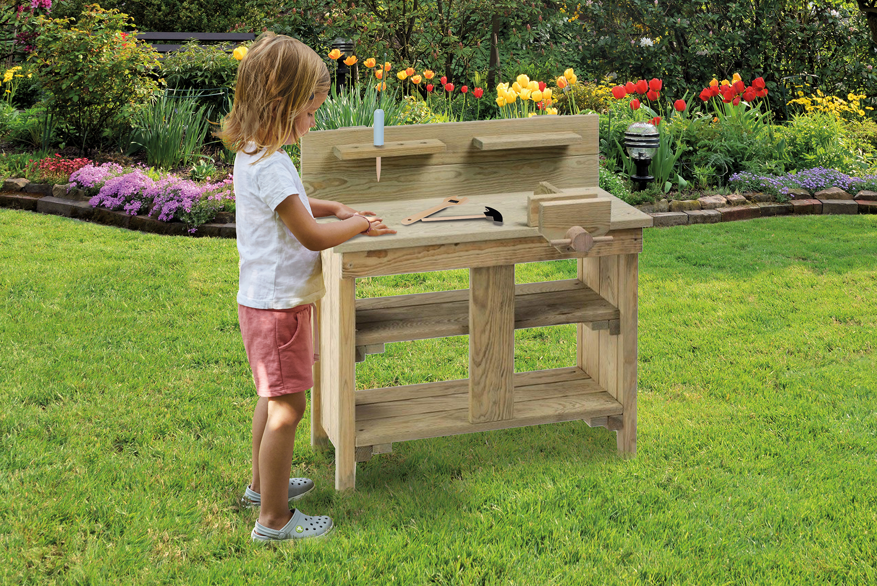 Holz-Werkbank für Kinder