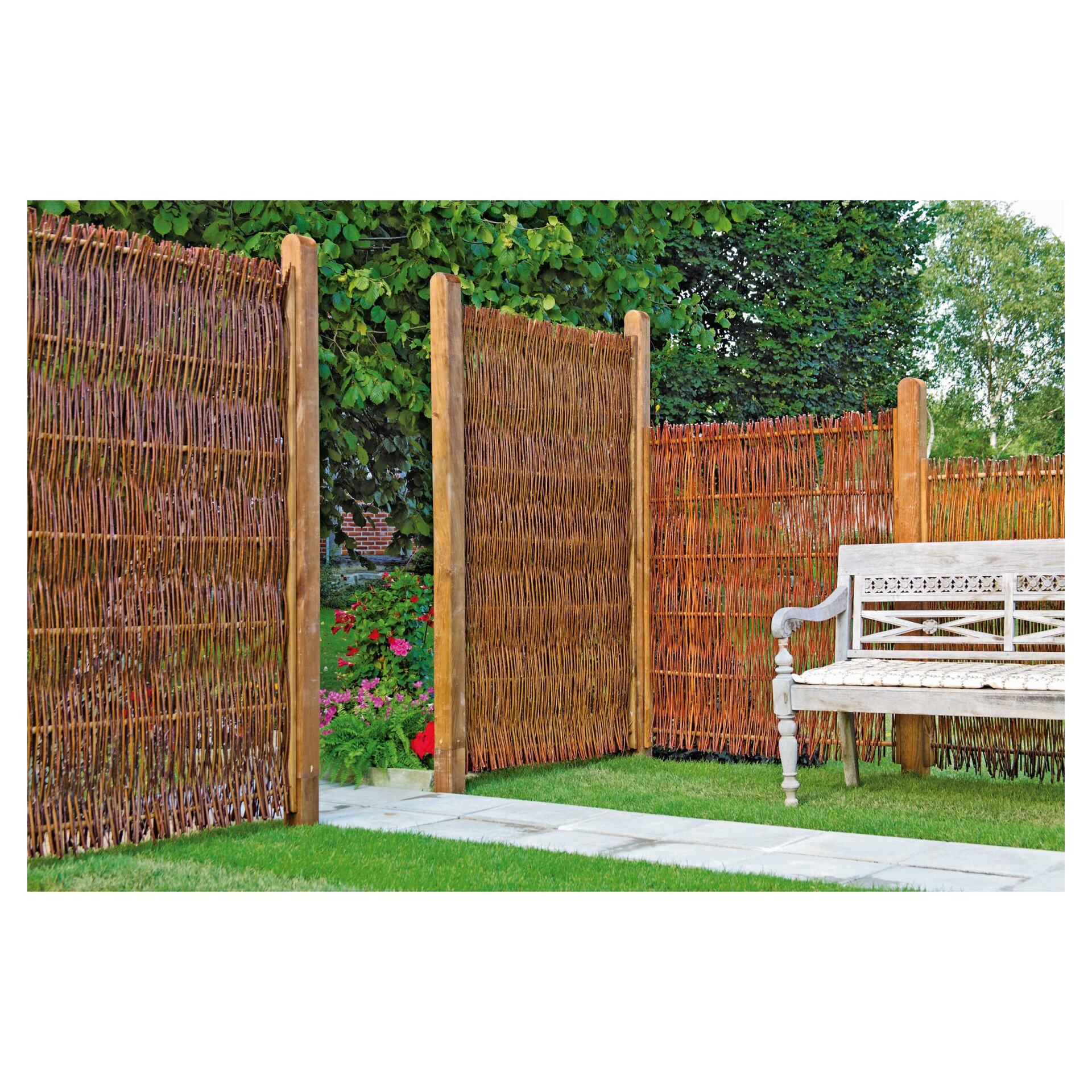 FUEGO Weidengeflechtzaun m.seitl. Rahmen