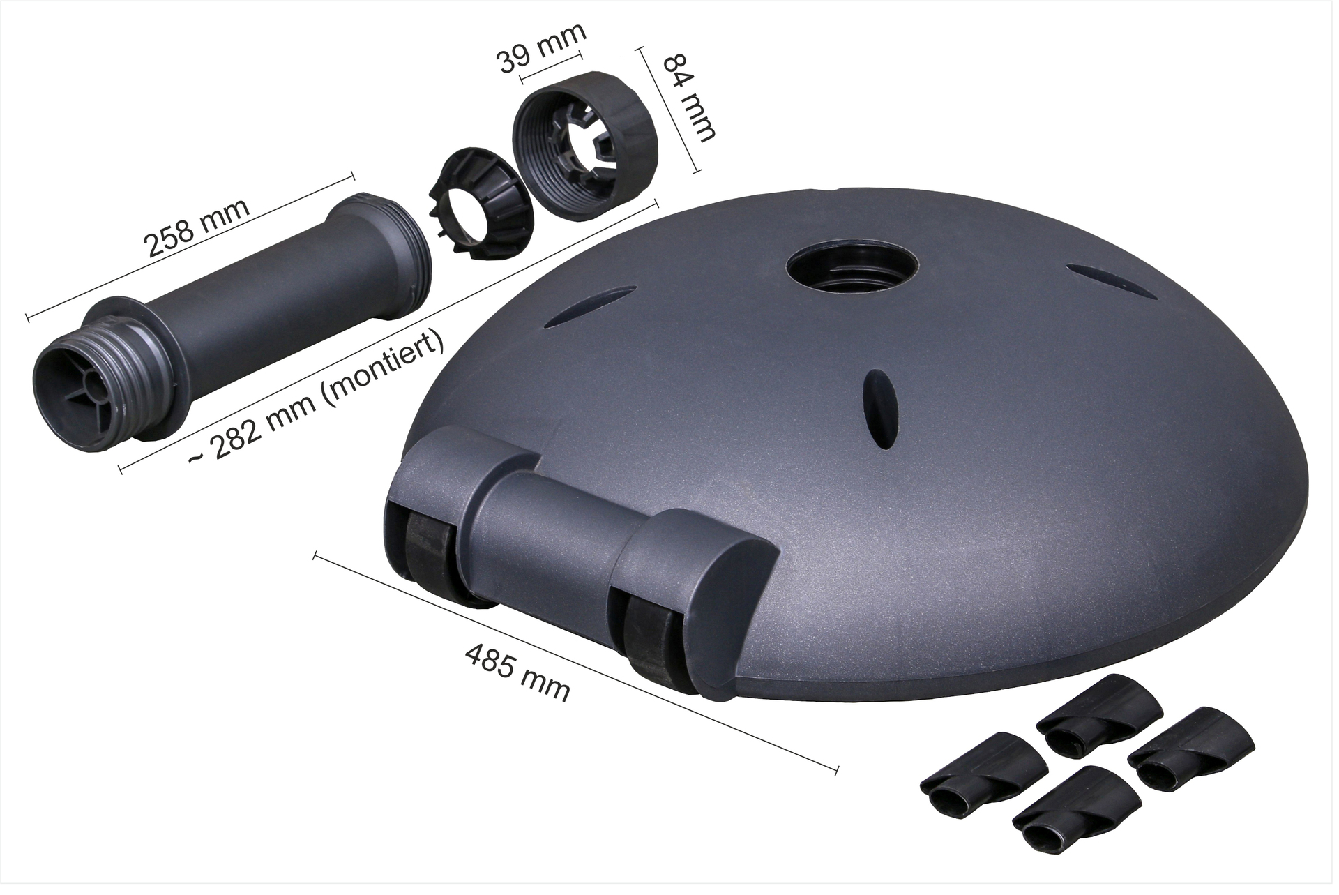 Betonständer ca. 40kg, halbrund, anthrazit bei leitermann.de günstig kaufen Betonständer ca. 40kg, halbrund, anthrazit