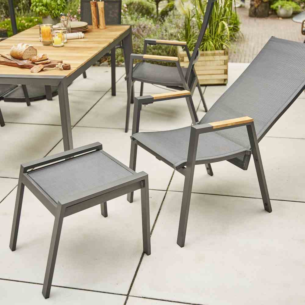 Savona Hocker matt anthrazit / silber-schwarz