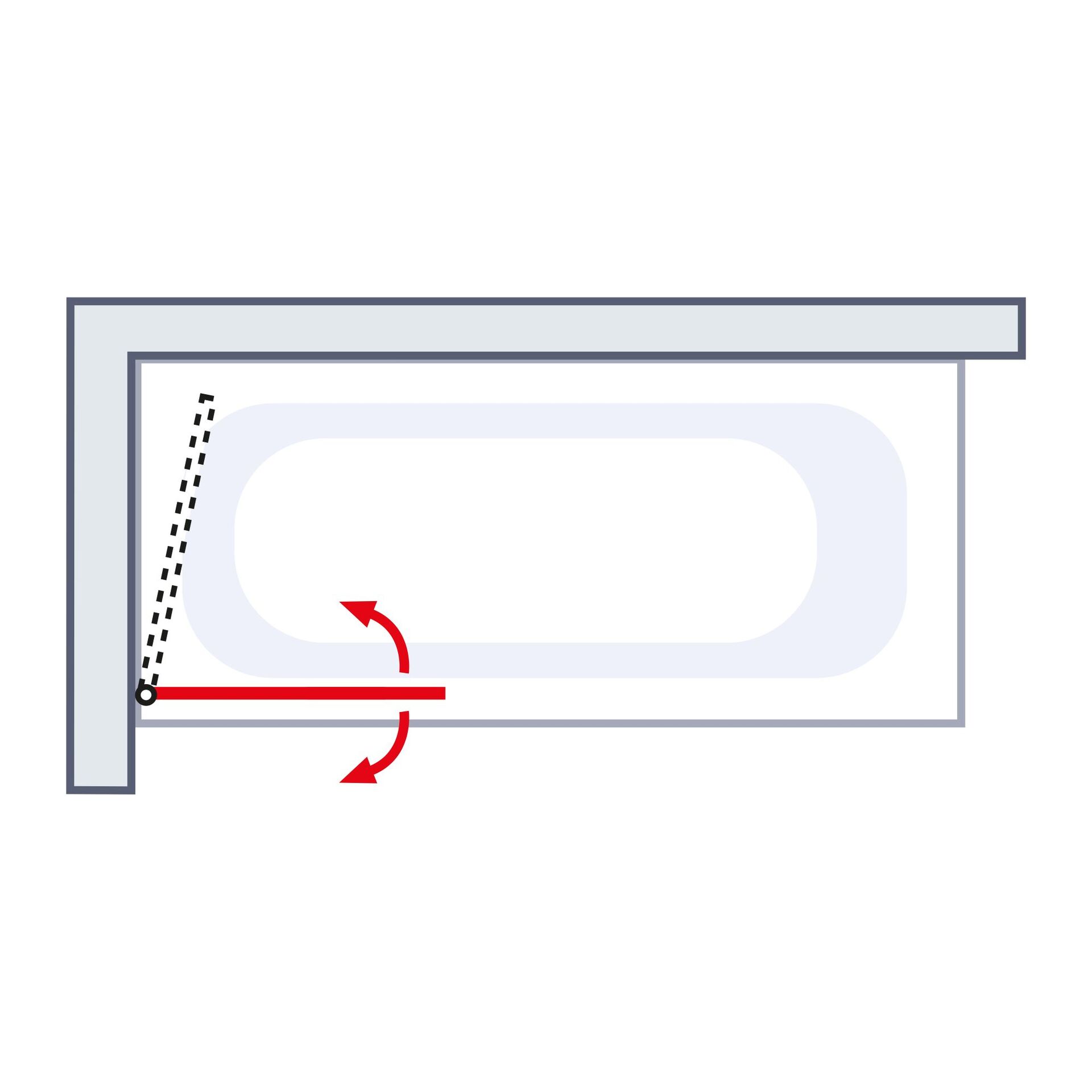 ExpressPlus Badewannenfaltwand 1-teilig mit Dekor-Querstreifen, alpinweiß, 140x80cm