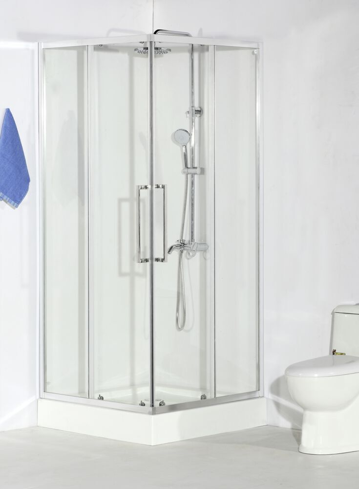 Purity Eckeinstieg Easy Clean, 90x90x195cm, chrom