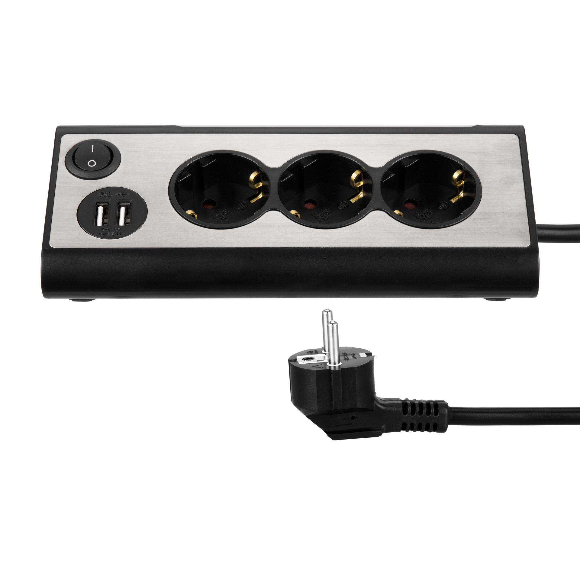 Steckdosenleiste LIGHTSOCKET 3-fach + 2xUSB + LED Licht 0,5W