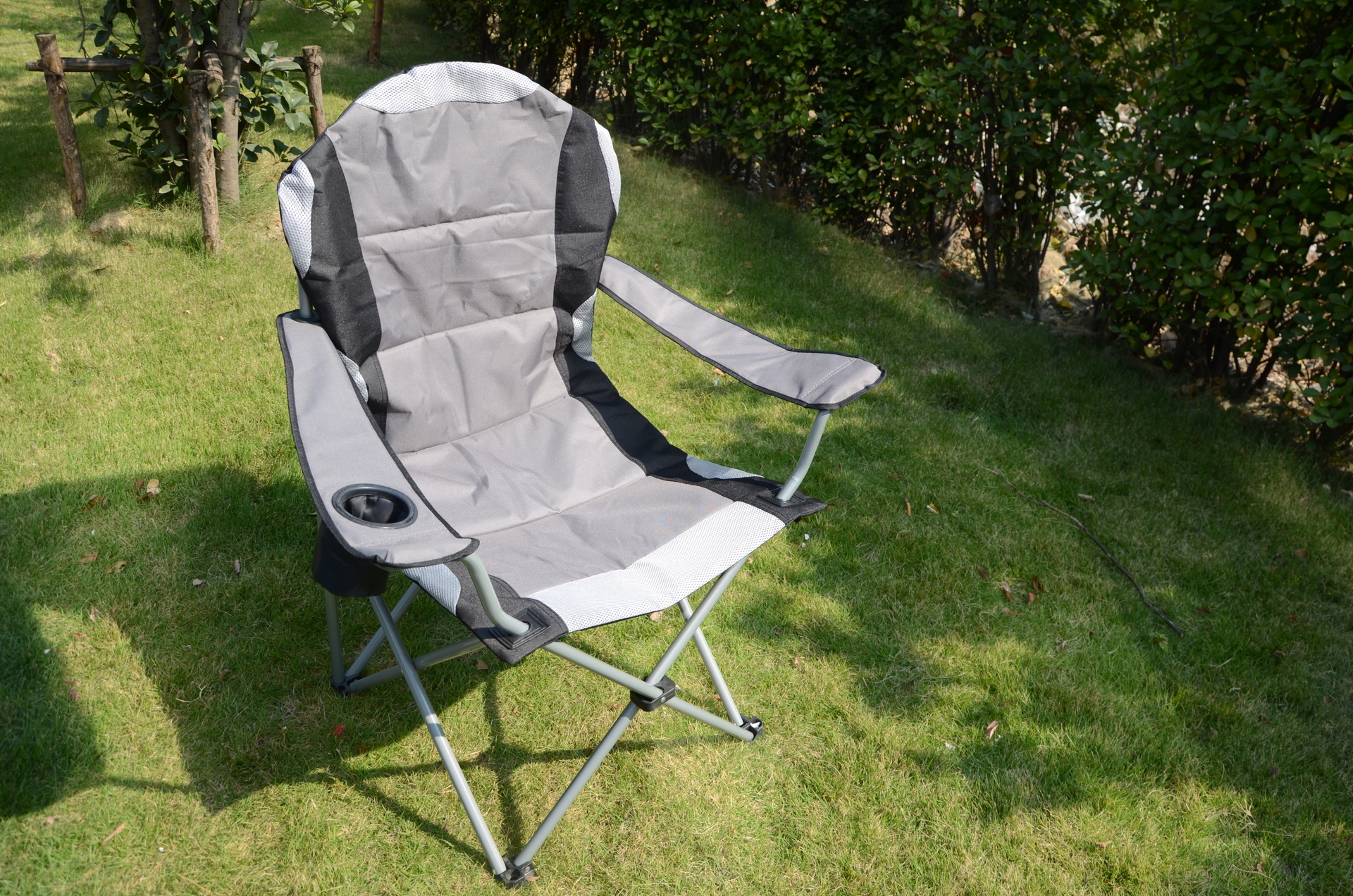 Deluxe Faltarmlehnstuhl, grau/schwarz