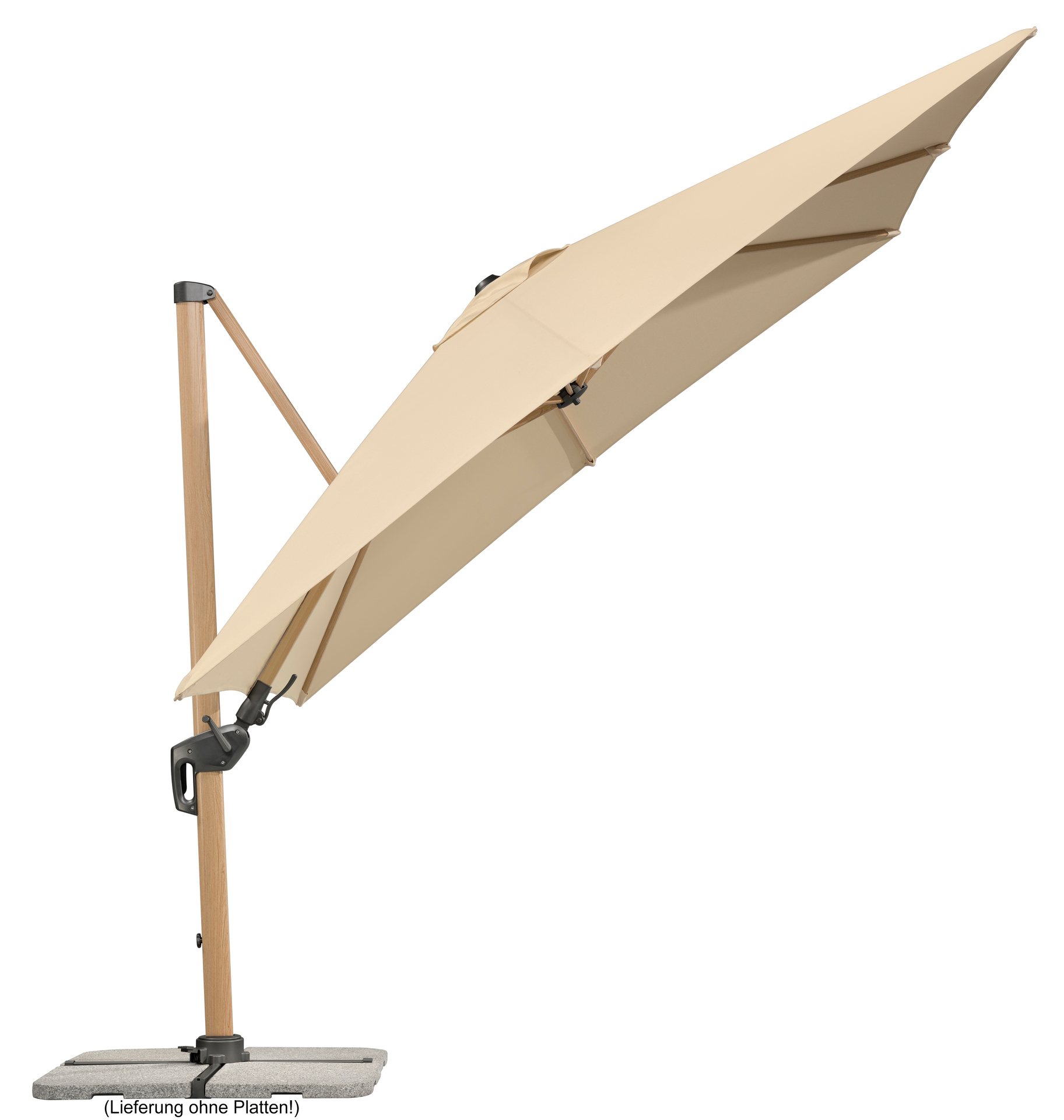 Ampelschirm Rhodos Twist Woody 300x300/8cm bei leitermann.de günstig kaufen Ampelschirm Rhodos Twist Woody 300x300/8cm