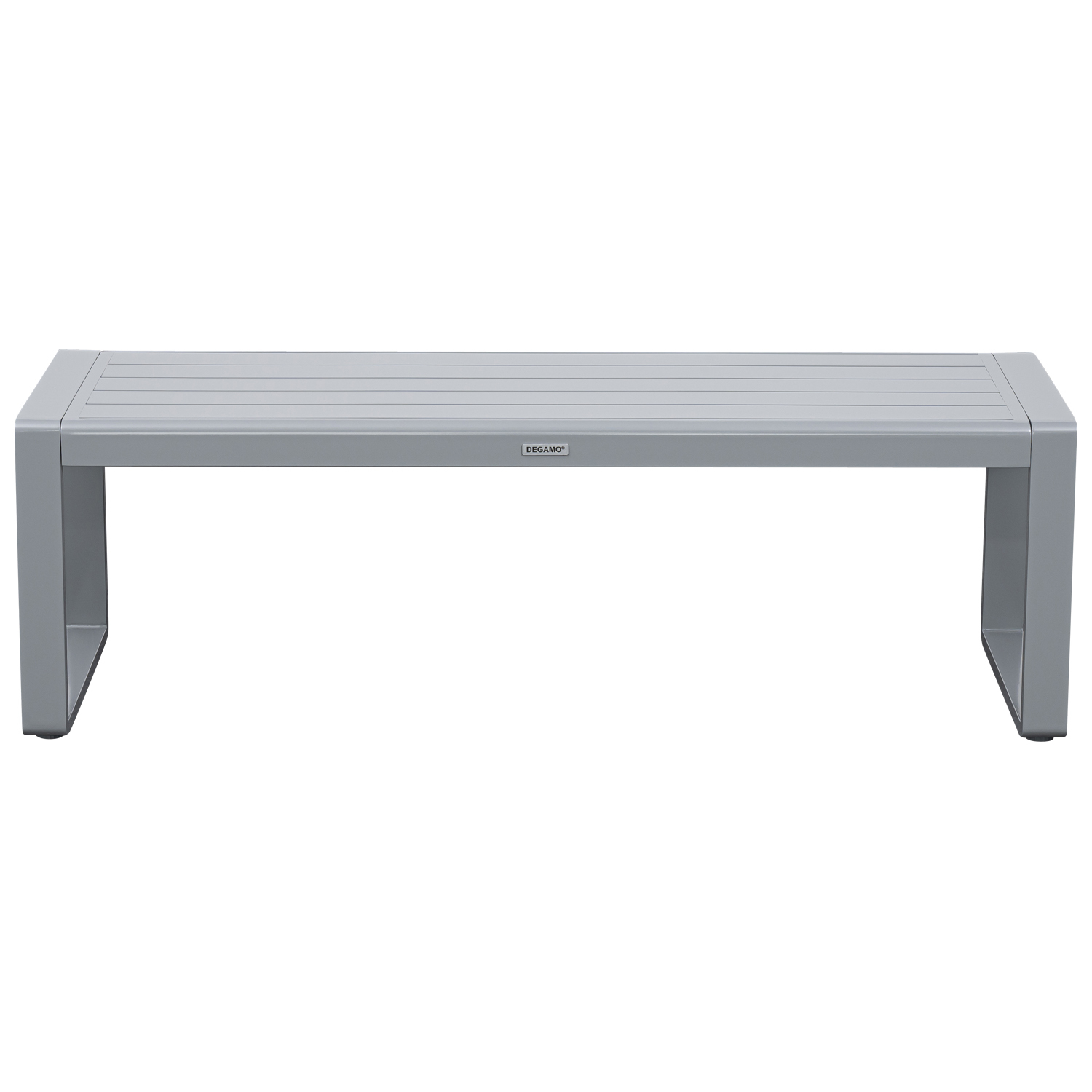 Hockerbank mit Kufengestell 138cm, Aluminium silbergrau