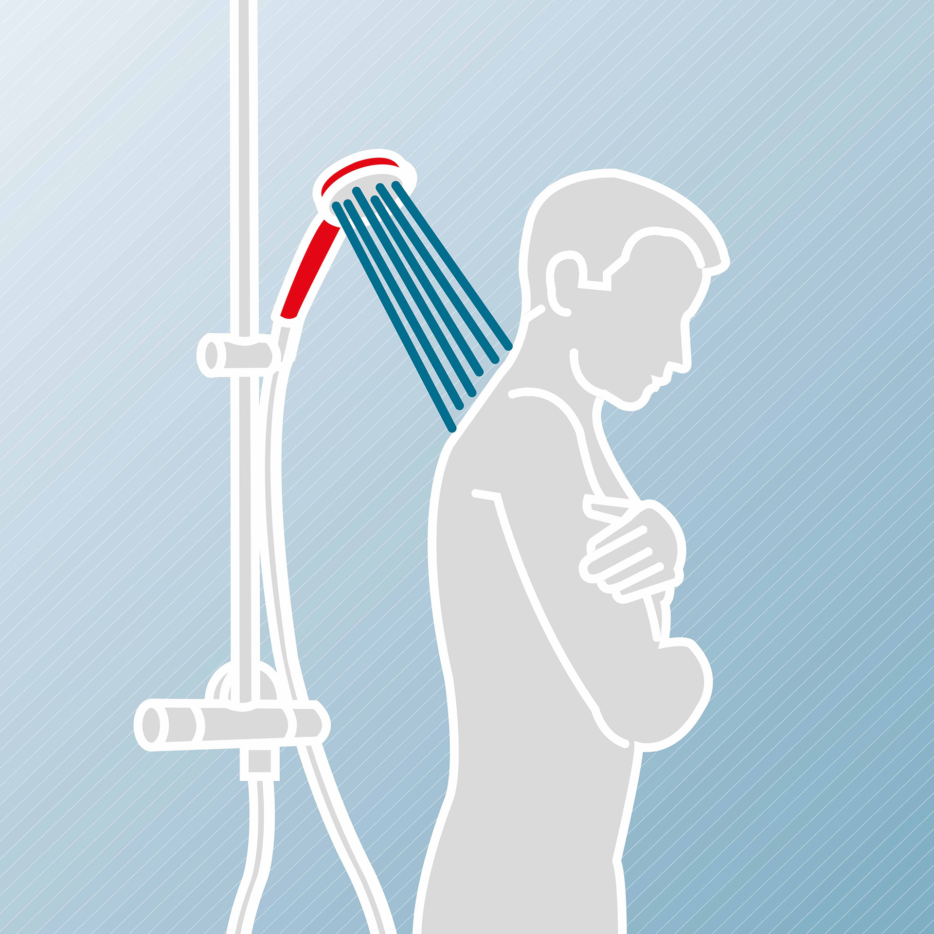 Duschmaster Rain II Duschgarnitur Square mit Umsteller, weiß