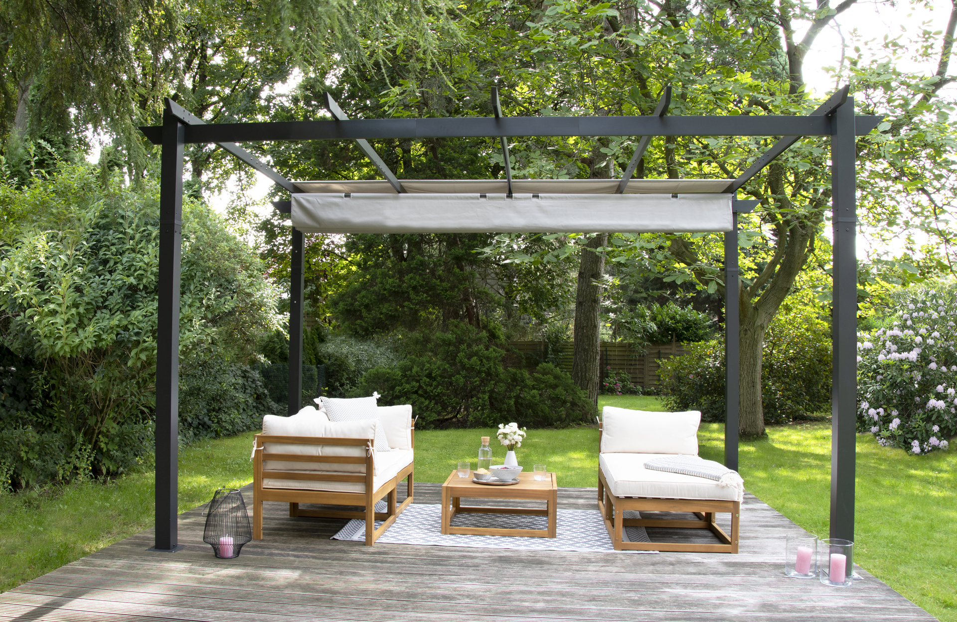 Pergola Pavillion anthrazit 3x4m bei leitermann.de günstig kaufen Pergola Pavillion anthrazit 3x4m