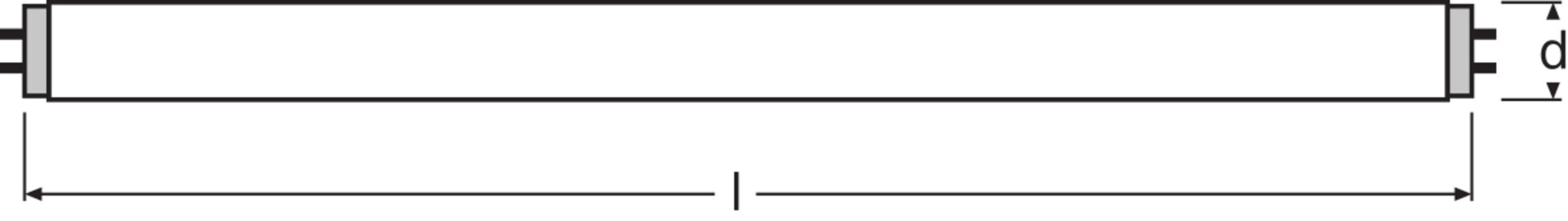 Leuchtstofflampe 26mm Stabform G13, 1200lm 8000K Dim