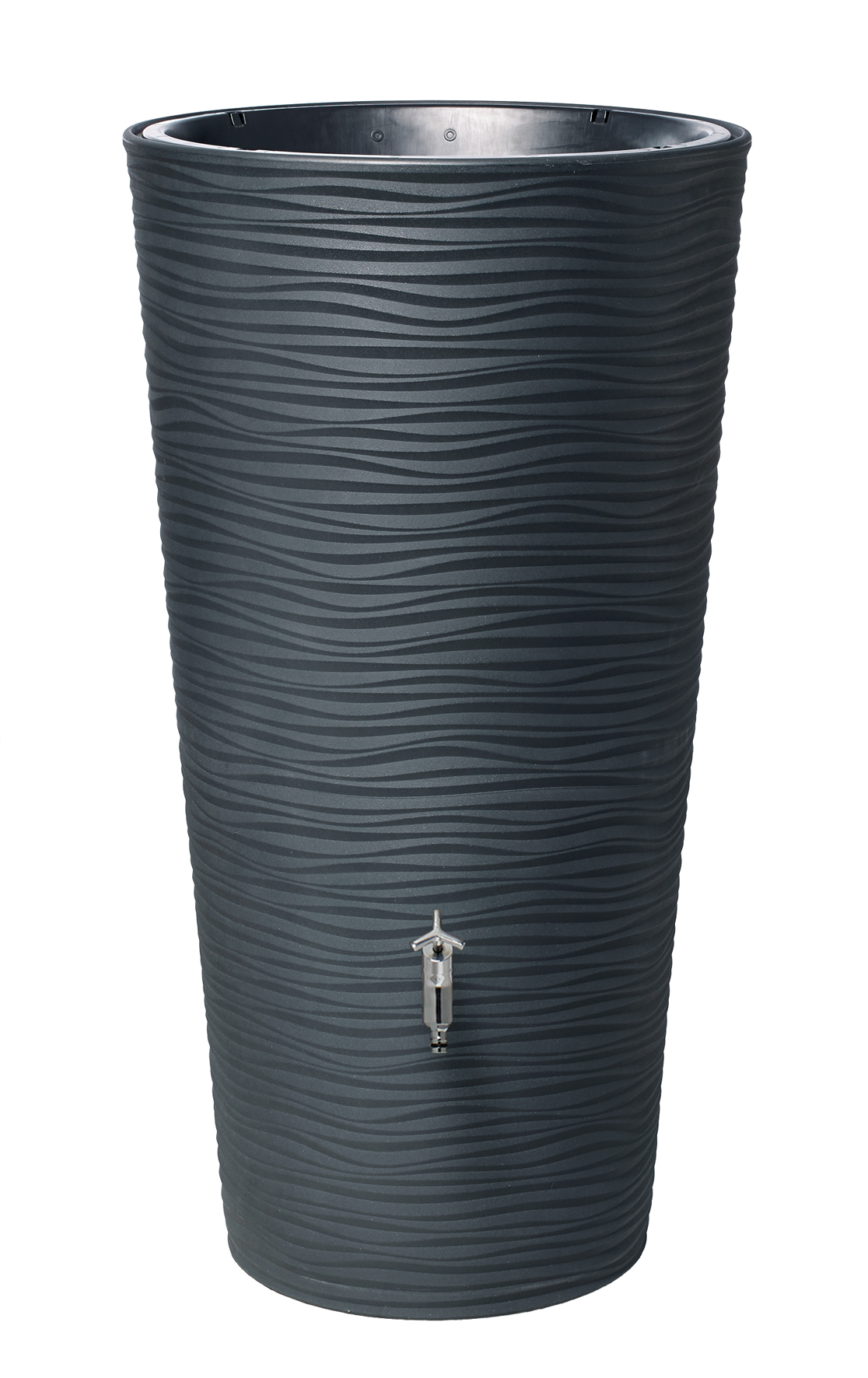 NATURA 2in1 Regenspeicher mit Pflanzschale, graphite grey