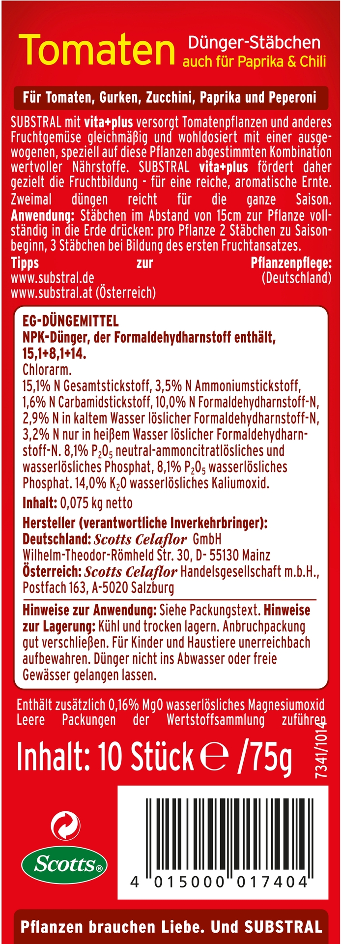 Tomaten Dünger-Stäbchen