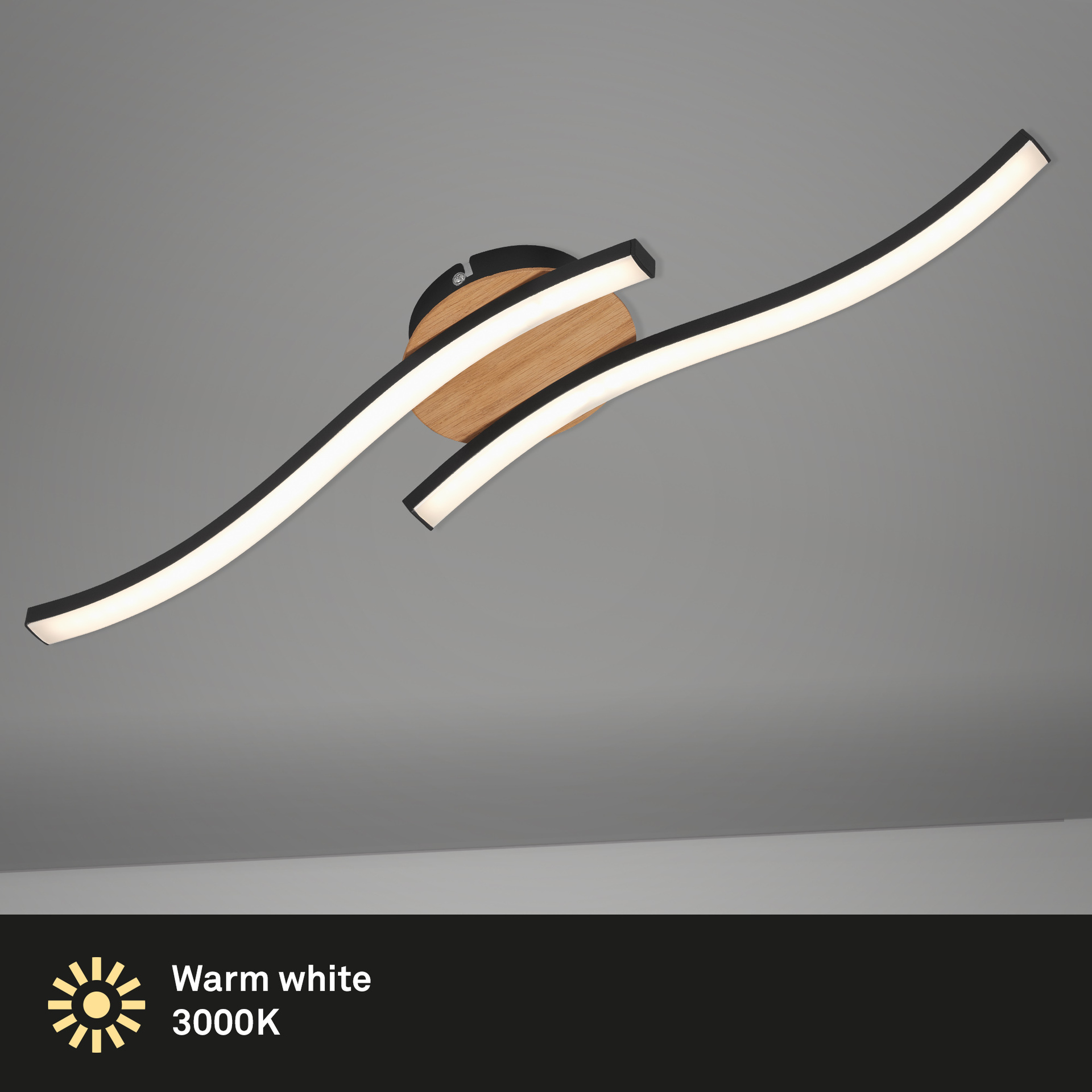 LED Deckenleuchte schwarz, 55,5x12cm bei leitermann.de günstig kaufen LED Deckenleuchte schwarz, 55,5x12cm