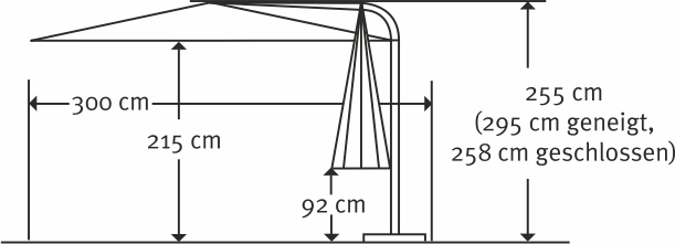 Ampelschirm Genua Ø 300/6cm, sechseckig bei leitermann.de günstig kaufen Ampelschirm Genua Ø 300/6cm, sechseckig