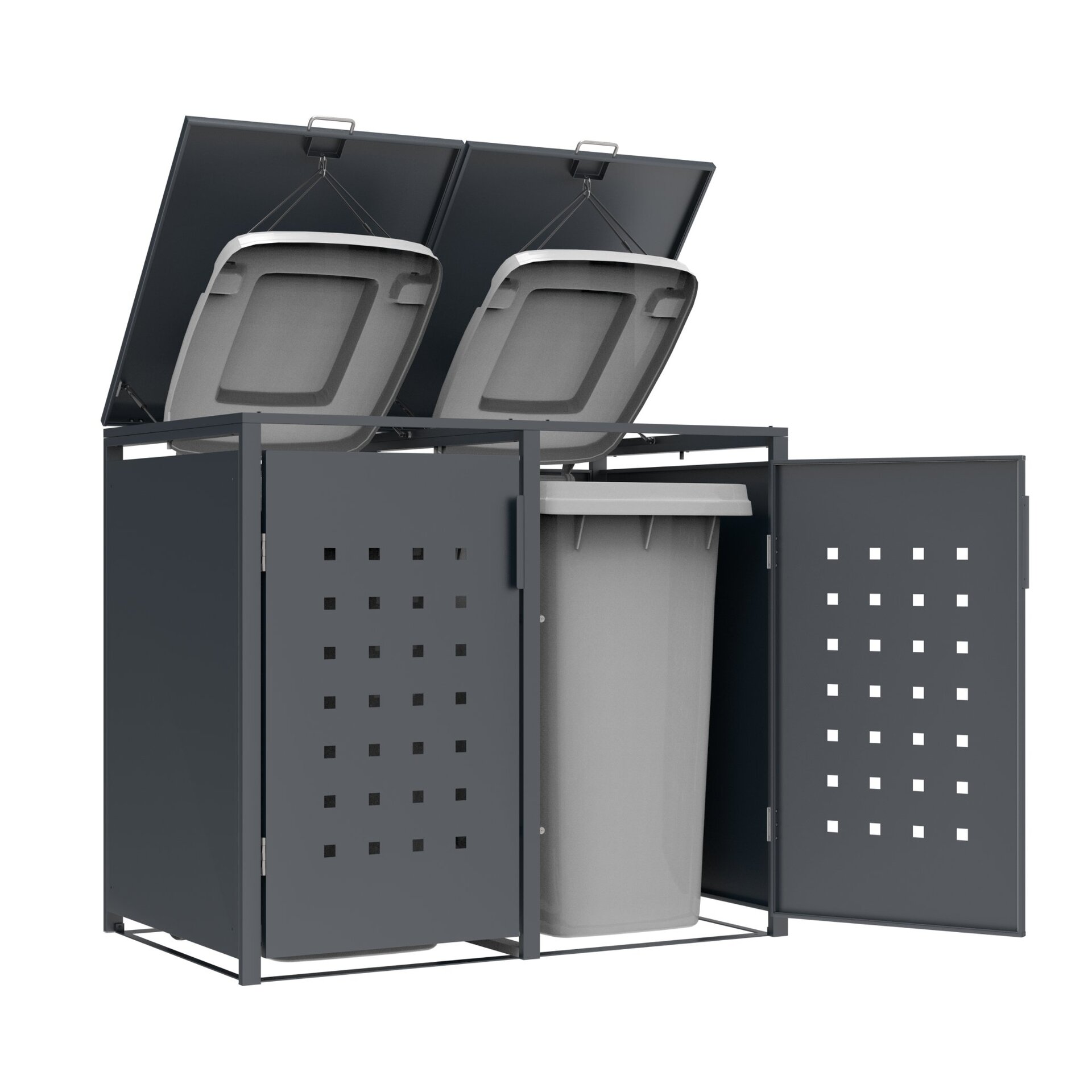 Mülltonnenbox Front Karomuster