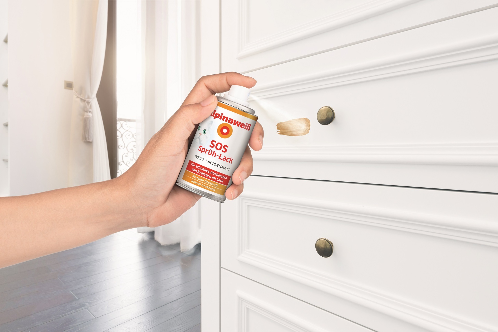 Alpinaweiß SOS Sprüh-Lack 150ml seidenmatt