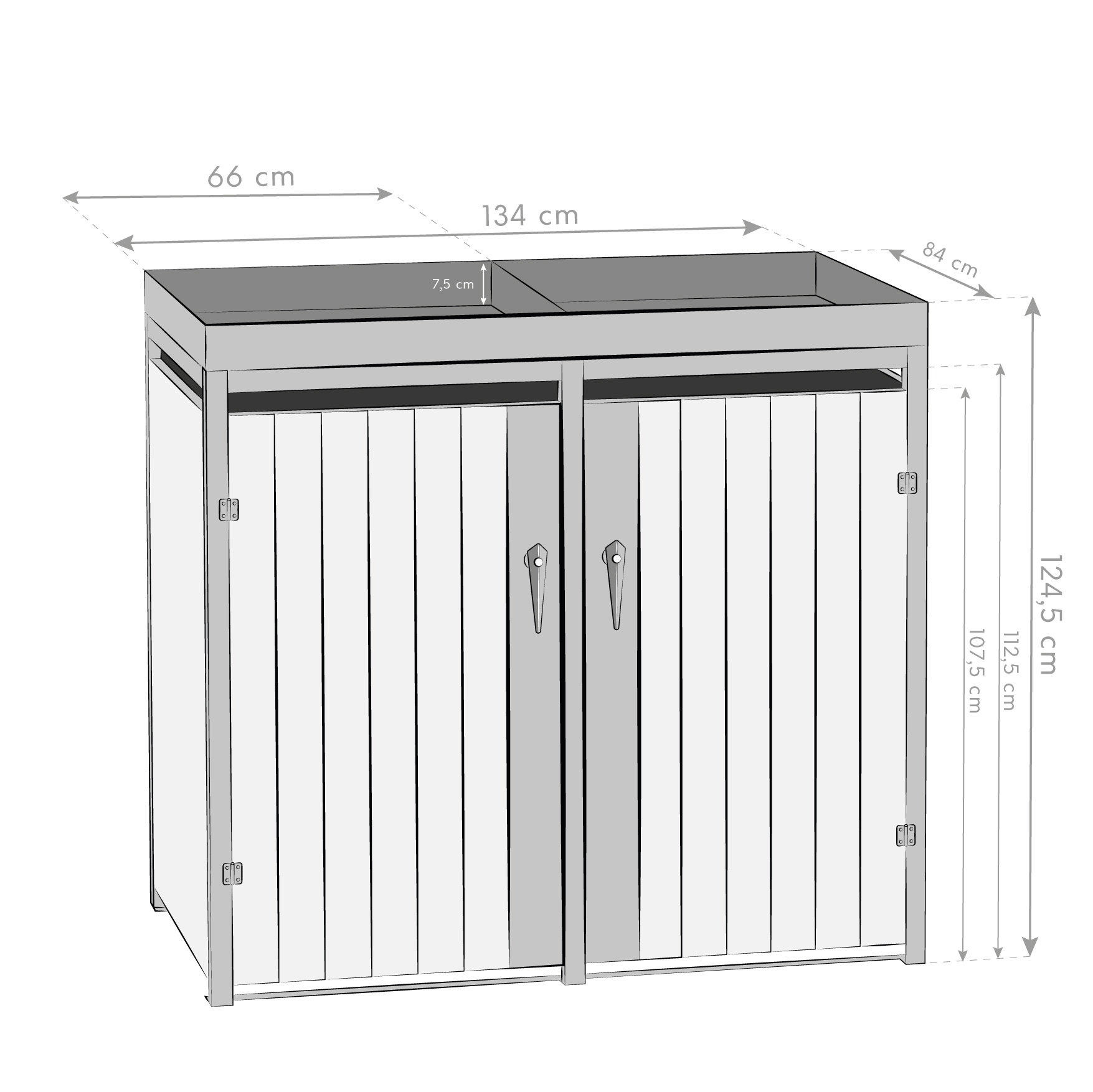 Mülltonnenbox 2-fach 240 Liter bei leitermann.de günstig kaufen Mülltonnenbox 2-fach 240 Liter