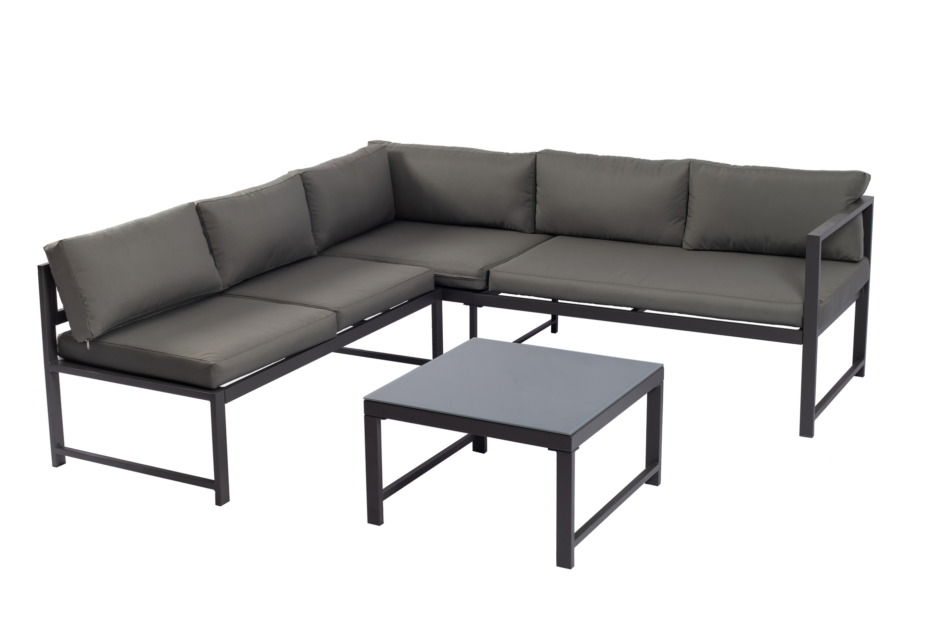 Ecksofa mit Liegefunktion und Tisch, Aluminium bei leitermann.de günstig kaufen Ecksofa mit Liegefunktion und Tisch, Aluminium