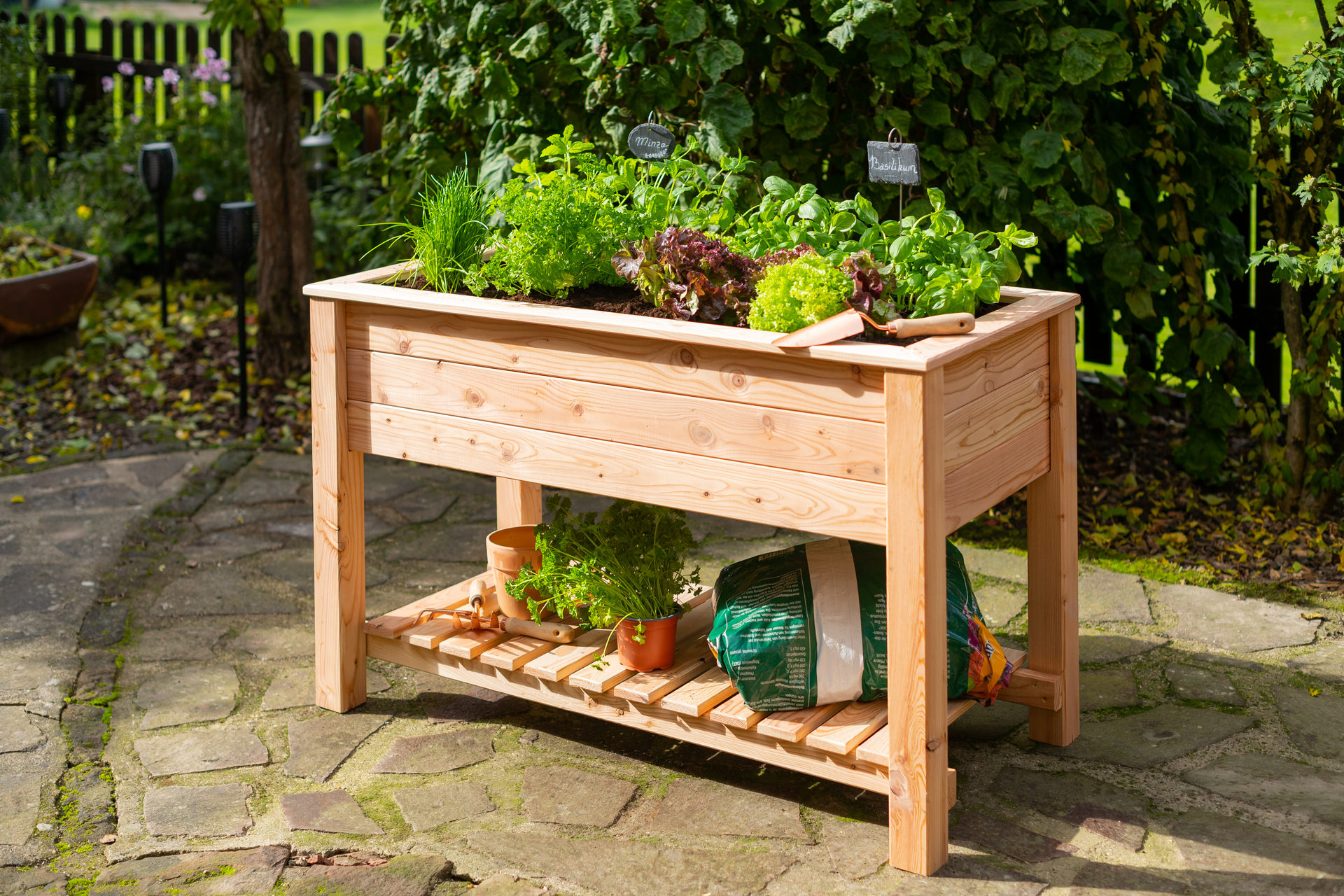 Stelzenhochbeet Emily mit Ablage