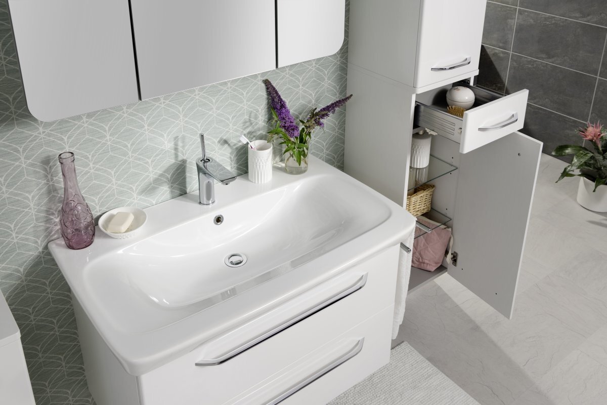 MILANO Keramikwaschtisch weiß