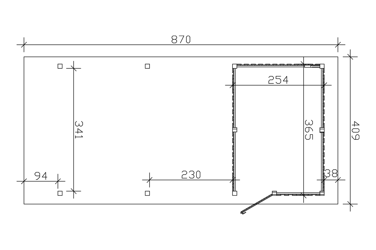 Carport Wendland mit Abstellraum