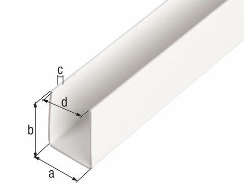 Quadrat-U-Profil Kunststoff weiß 250 x 1,95 cm