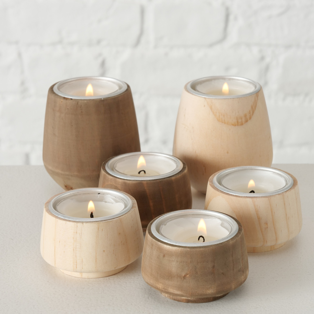 Teelichthalter Allaro, 3 tlg., Dekor 2-fach sortiert bei leitermann.de günstig kaufen Teelichthalter Allaro, 3 tlg., Dekor 2-fach sortiert