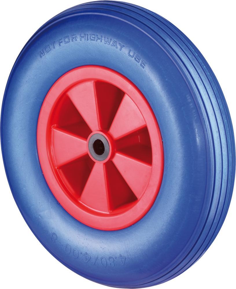 Rad pannensicher D16.400 400mm,Poly blau,Radk. Kst.rot,RL,Rillen