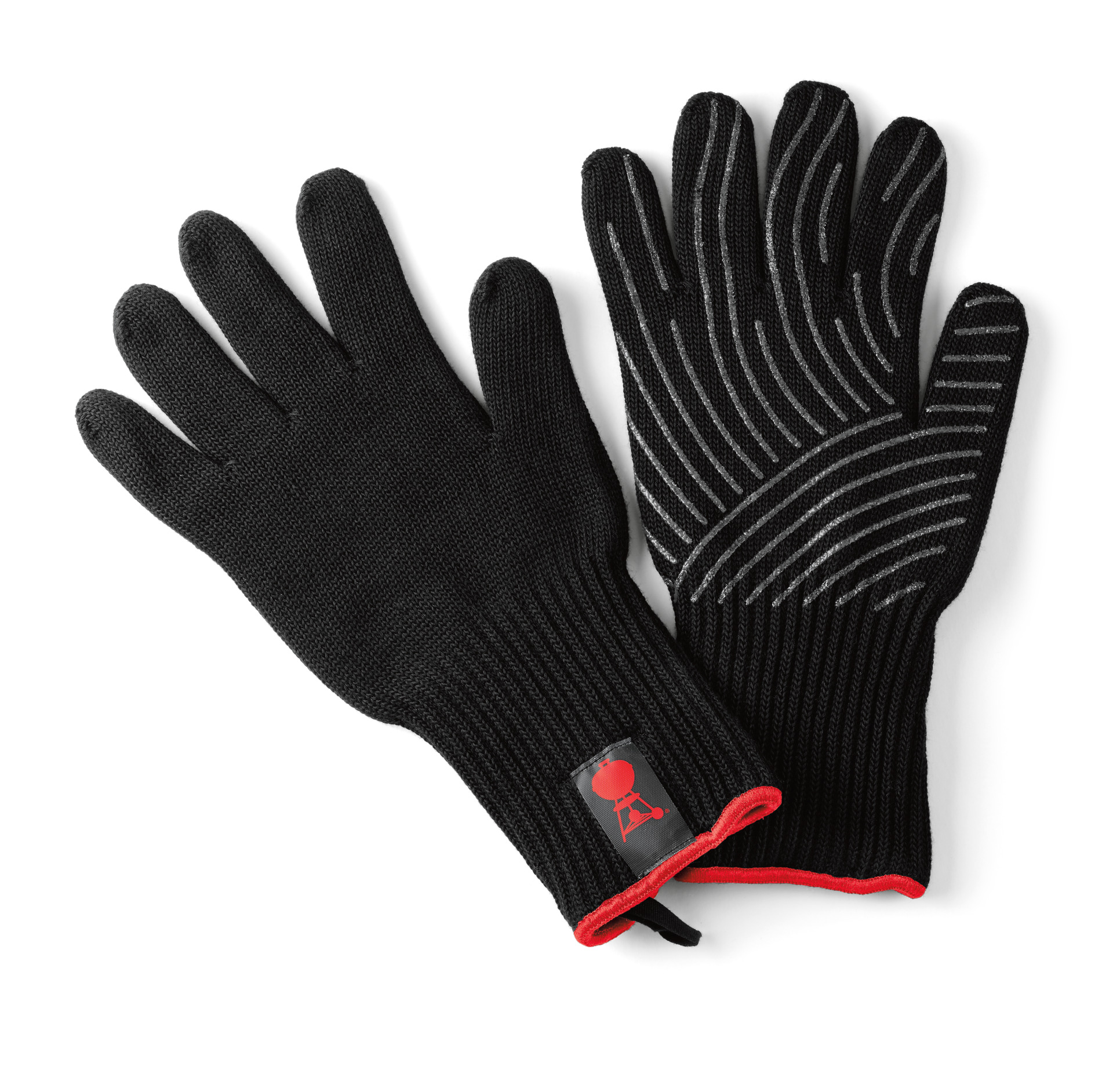 Grillhandschuh-Set aus Kevlar Schwarz, lang mit Silikonnoppen