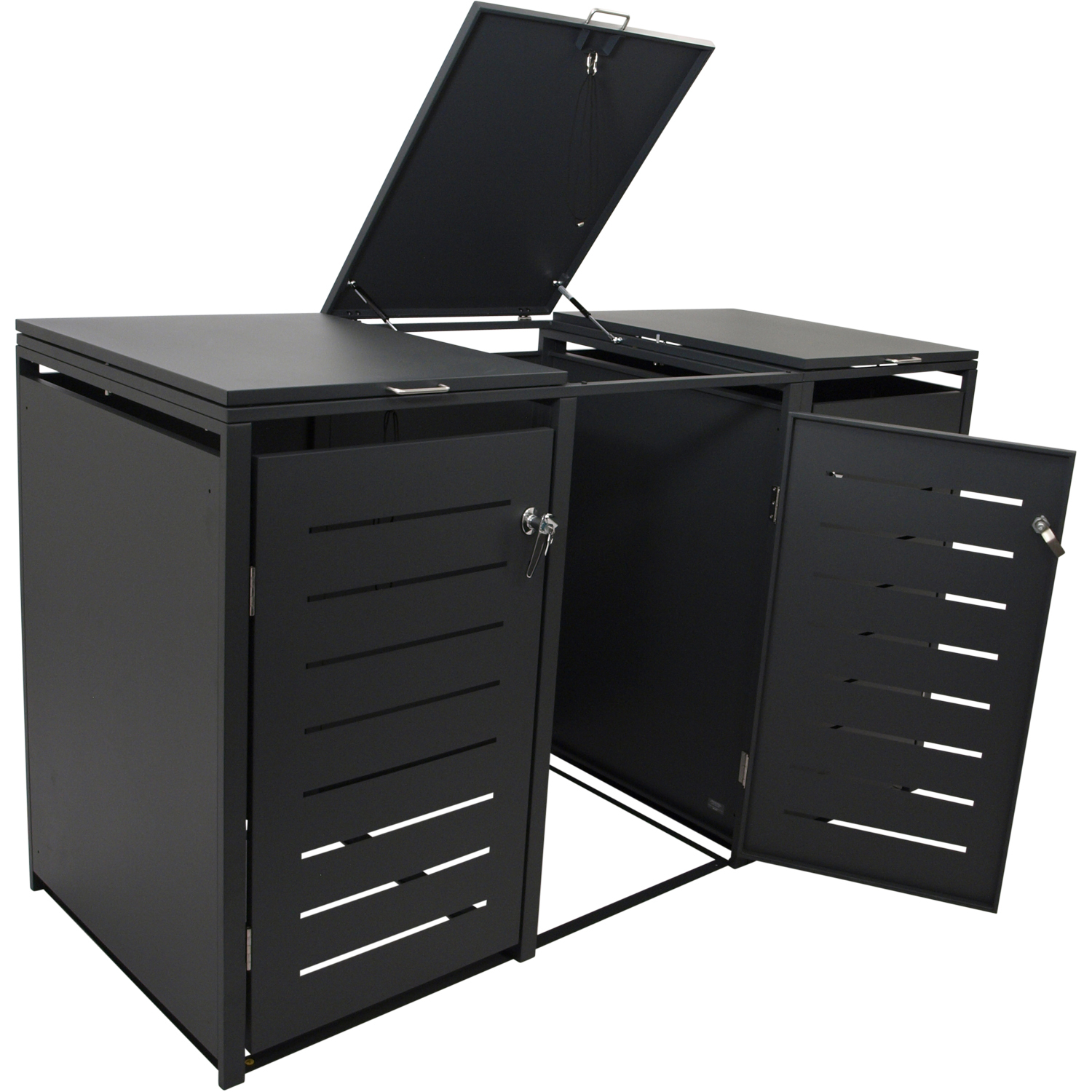 Mülltonnenbox 3-er, Stahl verzinkt