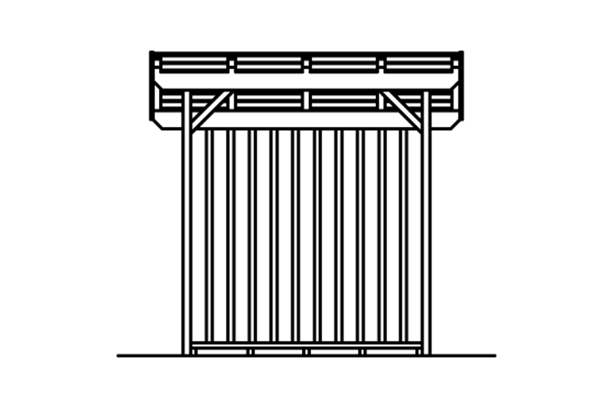 Holzunterstand Lars 1, 240x102cm