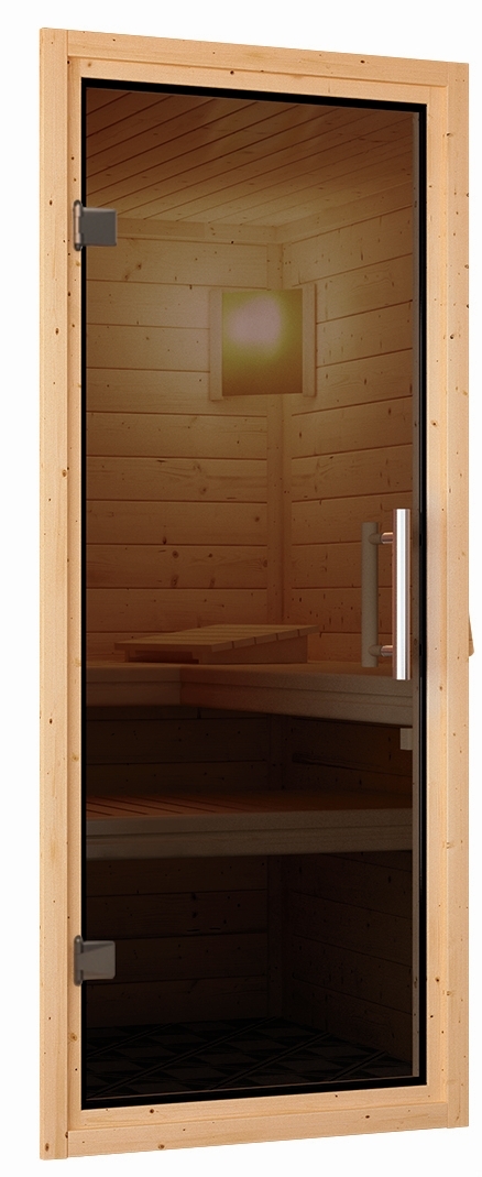 Sauna Baldohn 196x144x198cm mit Zubehör-Set, Eckeinstieg