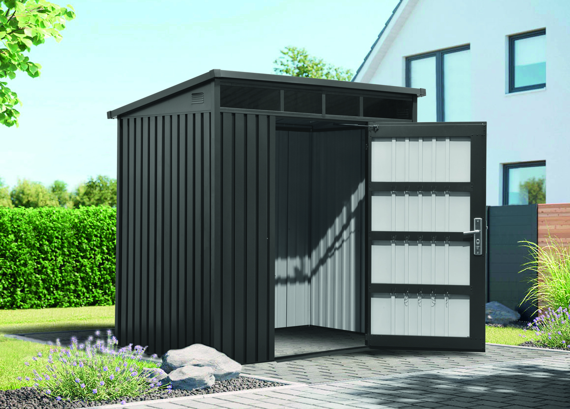 Premium Geräte-Pultdachhaus anthrazit