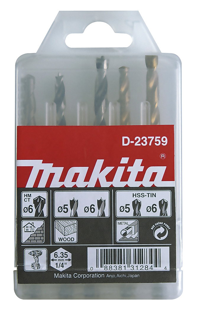 Makita Bohrerset 6,3mm (1/4)