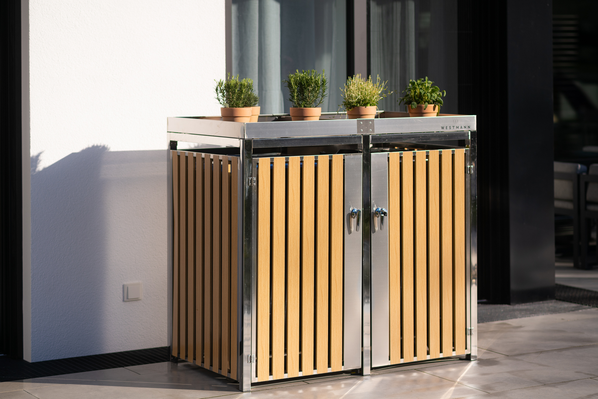 Mülltonnenbox 2-fach 240 Liter bei leitermann.de günstig kaufen Mülltonnenbox 2-fach 240 Liter