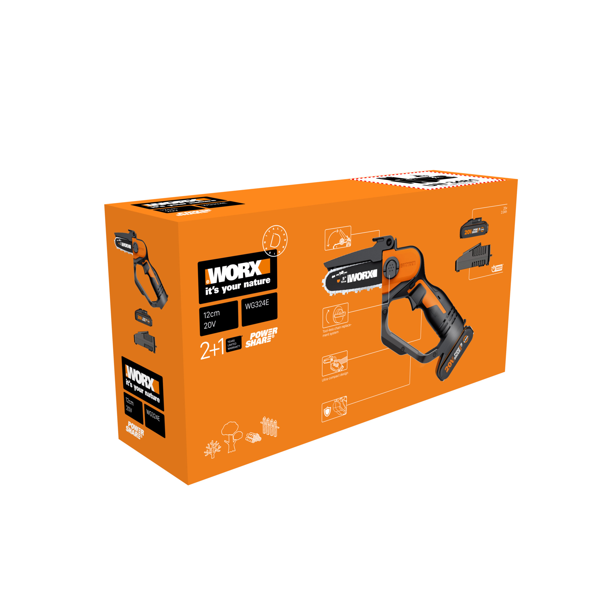 Akku-Einhandkettensäge 20V Set inkl. 2Ah Akku & Ladegerät bei leitermann.de günstig kaufen Akku-Einhandkettensäge 20V Set inkl. 2Ah Akku & Ladegerät