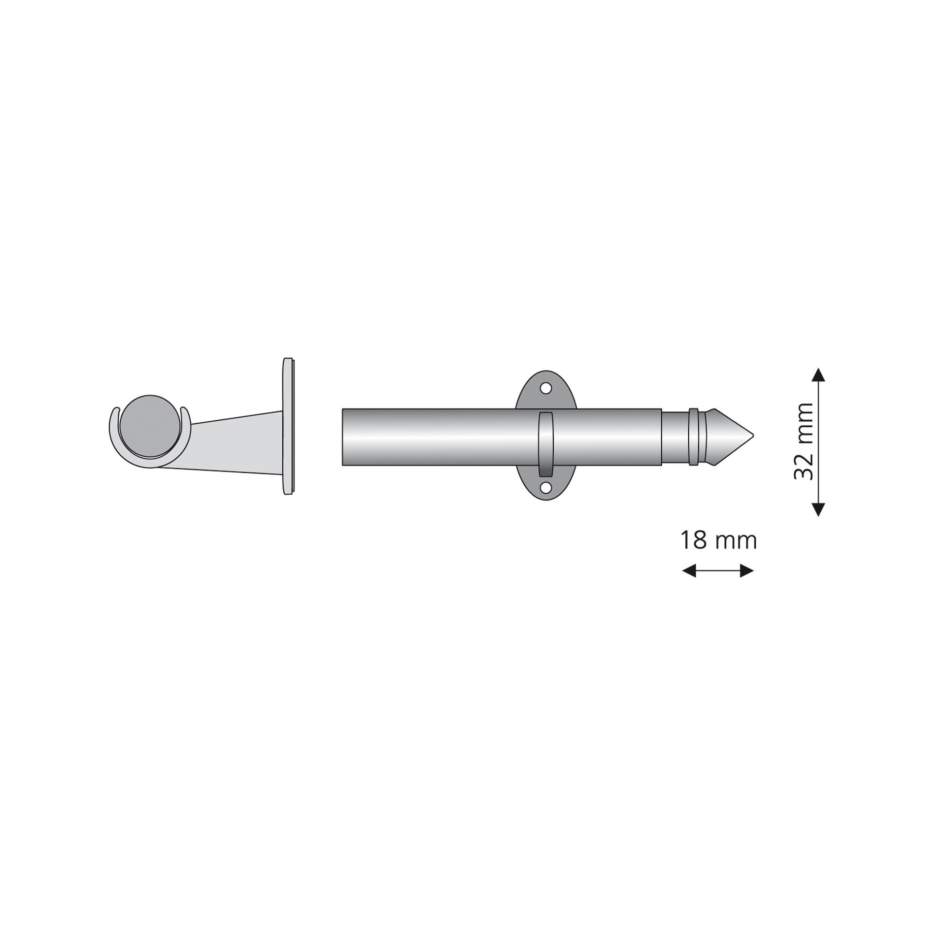 Scheibenstange Lyon 8 mm Cafehausstange