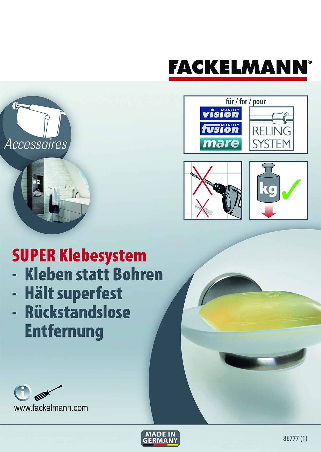 Fackelmann GmbH & Co. KG FACKELMANN Klebesystem für Accessoires