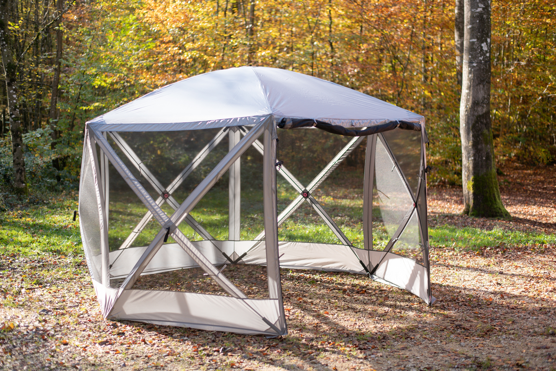 Camping Pavillon Flexion 6-Seiten grau